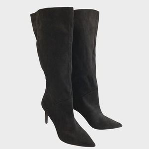 Steve Madden Women's KINGA Black Suede Pointed Toe Knee Boots Spike Heels Size9M